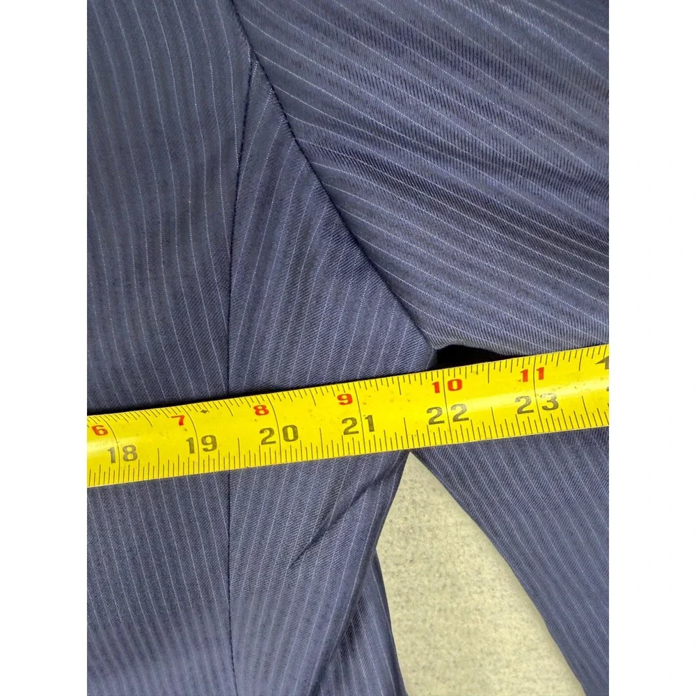 Ermenegildo Zegna Milano Suit Mens 44L 36x31 Navy‎ Blue Pinstripe Wool 2pc